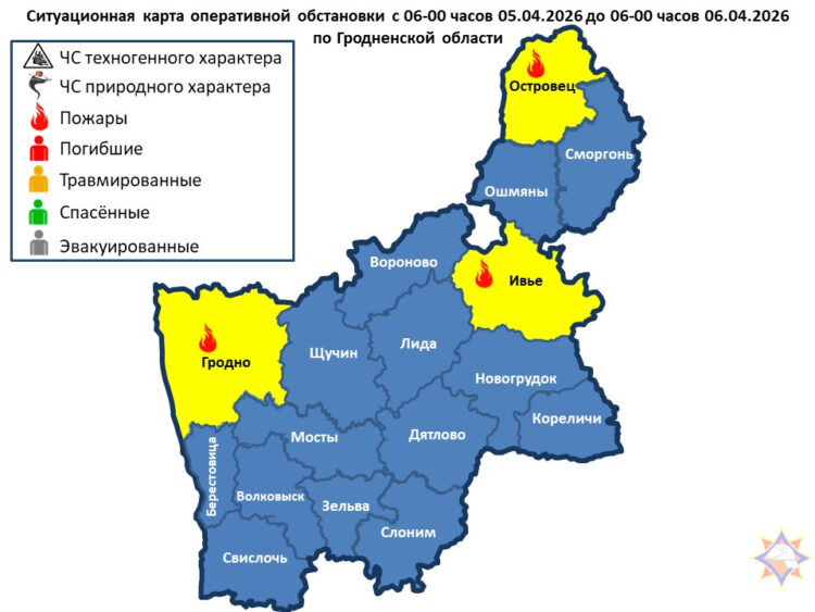 За сутки на территории Гродненской области произошло 3 пожара